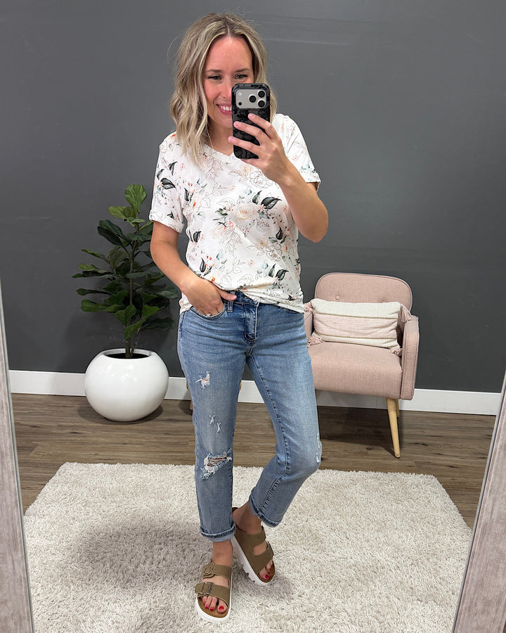 NEW! Sophie V Neck Top - Vintage Floral