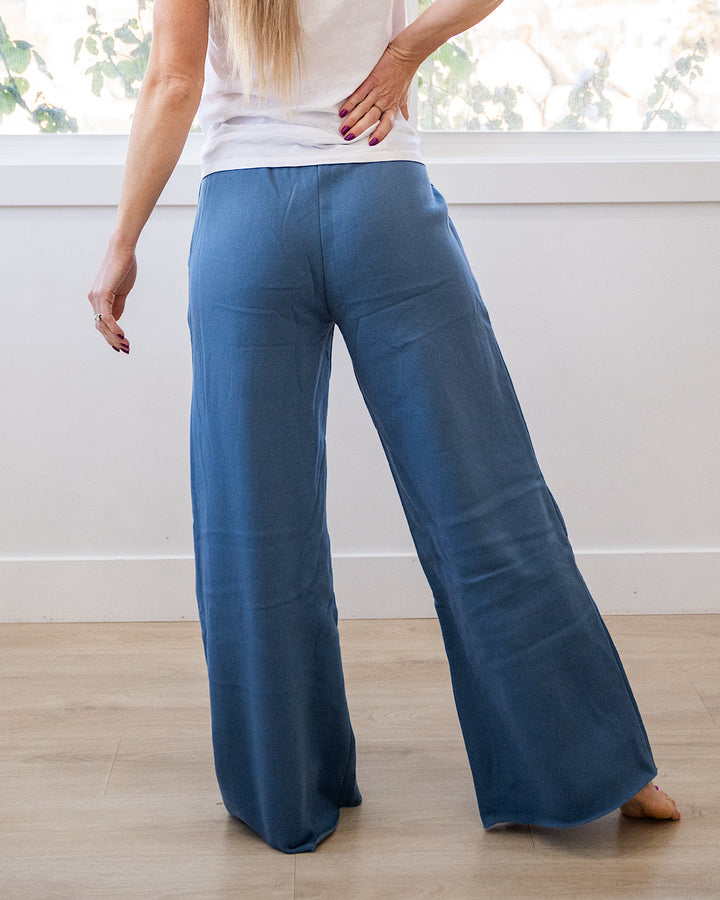 Wide Leg Lounge Pants - Dusty Blue Zenana