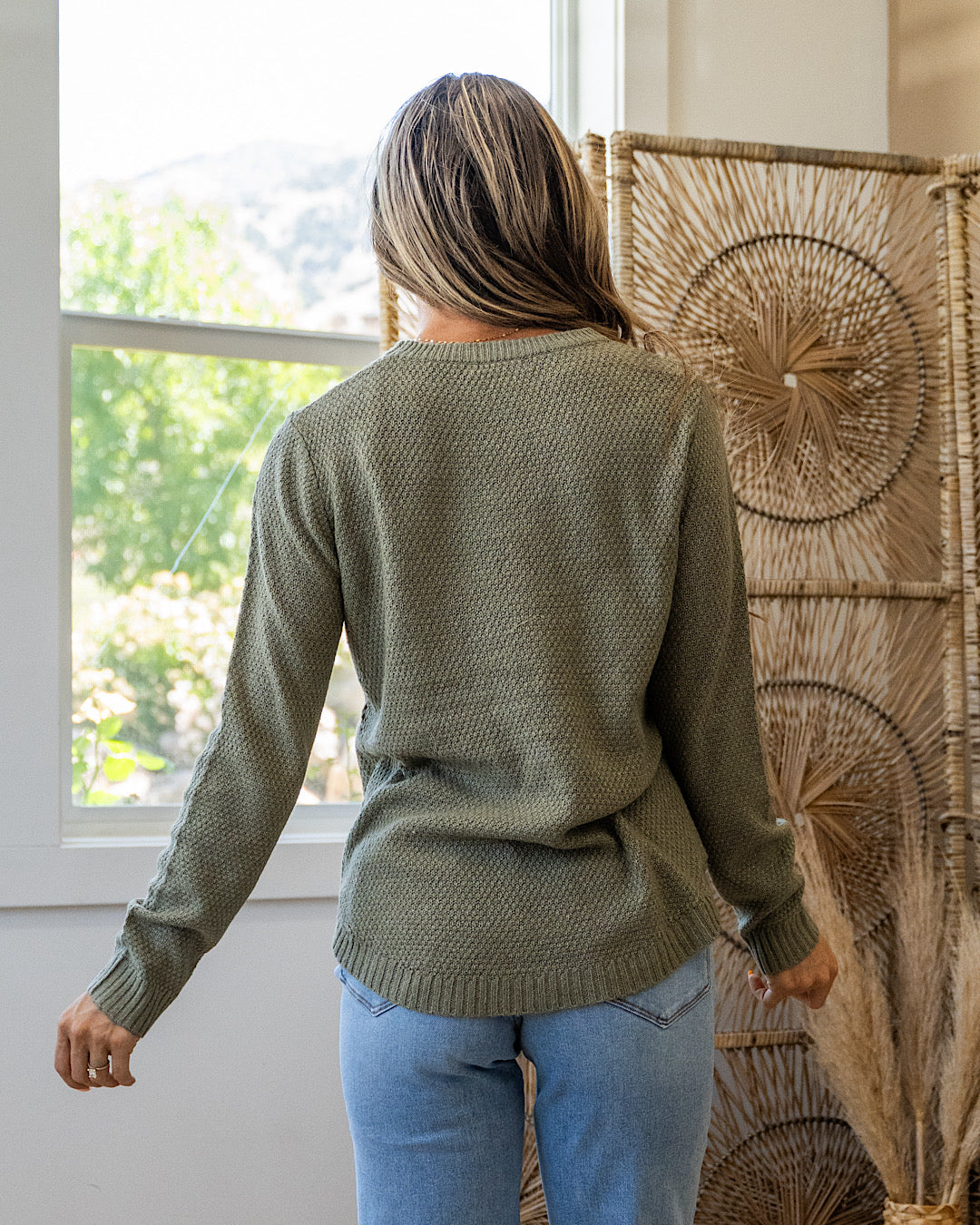 NEW! Kathryn Marled Knit Sweater - Light Olive Staccato