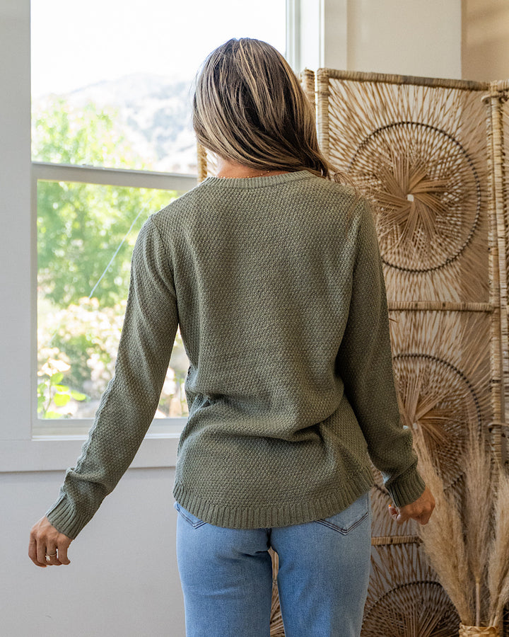 NEW! Kathryn Marled Knit Sweater - Light Olive Staccato