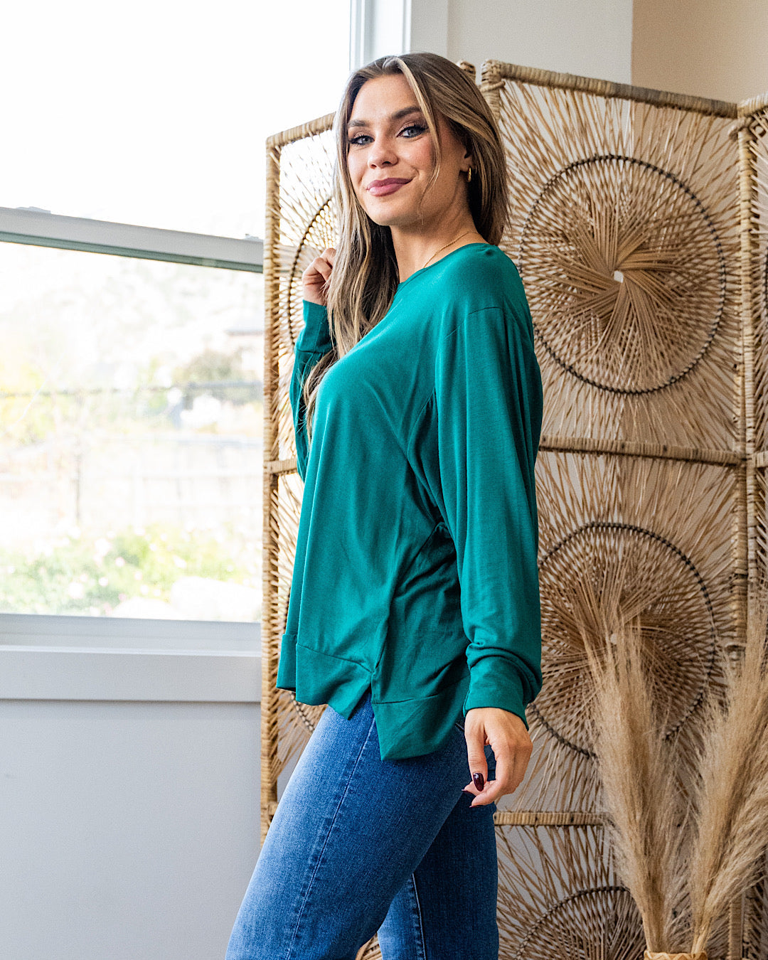 DOORBUSTER! Dolman Sleeve Top - Hunter Green Sew In Love