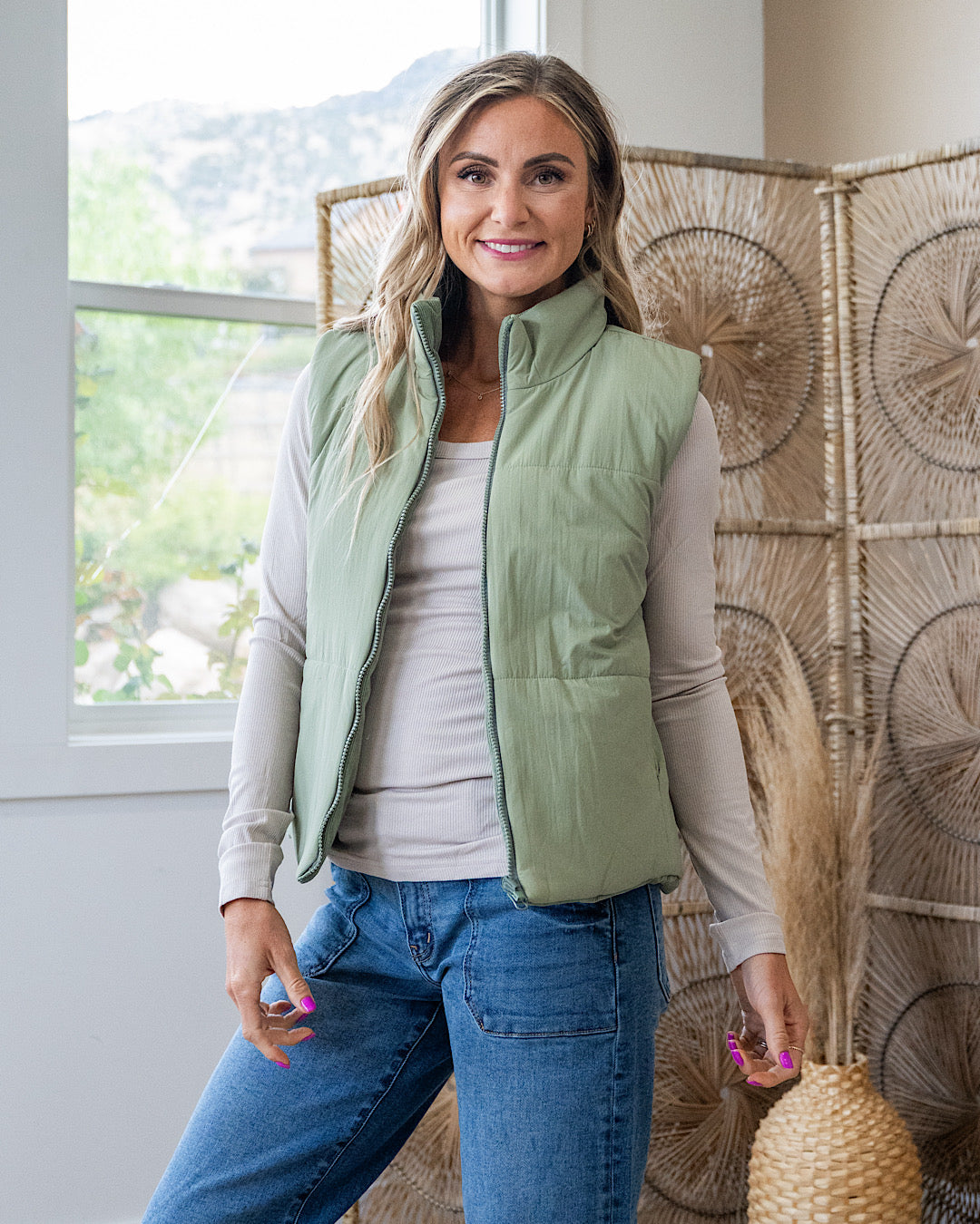 Corduroy Reversible Puffer Vest - Color Options Available! Staccato Sage