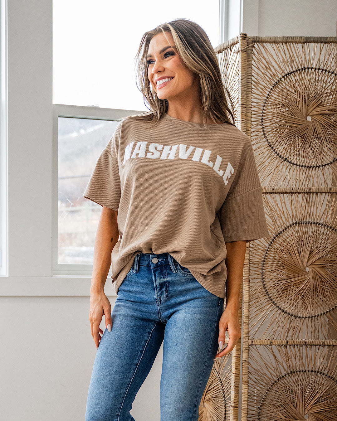 NEW! Nashville Ribbed Taupe Top  Haptics   