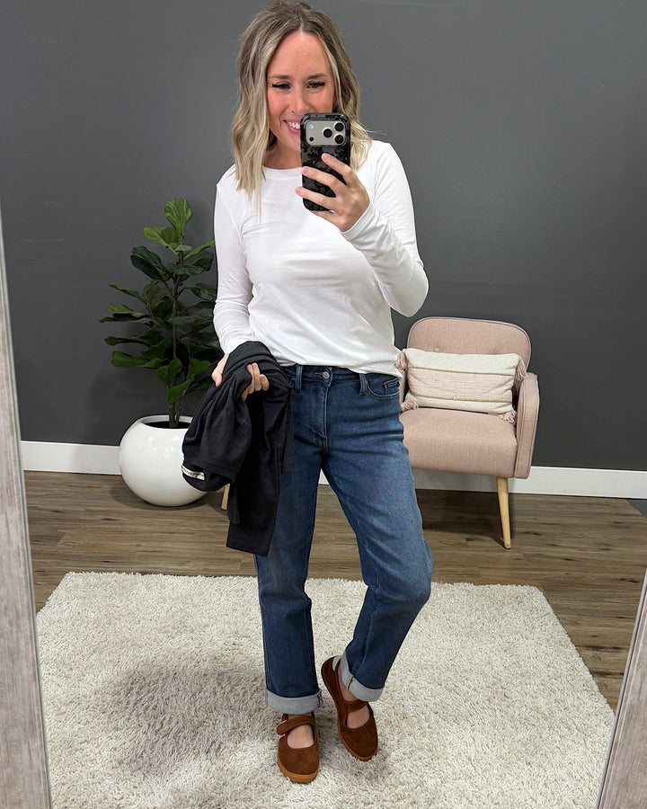 NEW! The Perfect Long Sleeve Top - White Zenana