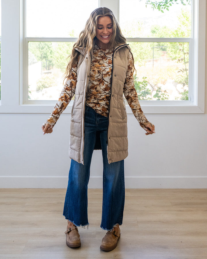 NEW! Harlow Long Vest - Latte