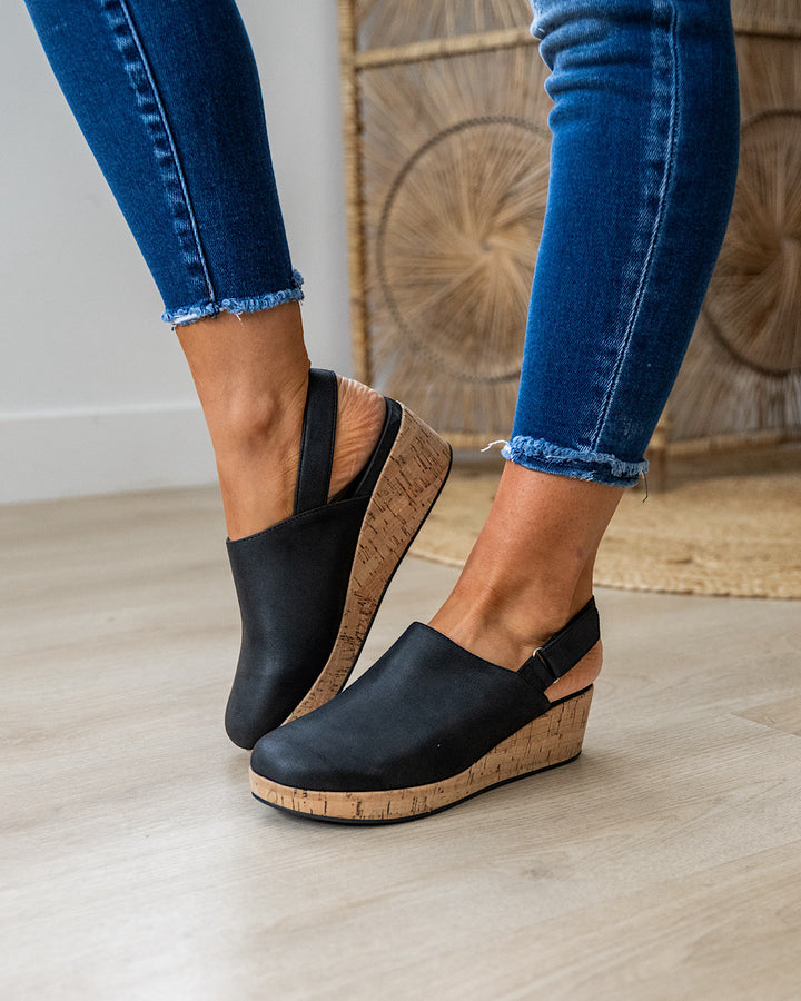 Corkys Low Temps Wedge Clogs - Black Corkys Footwear