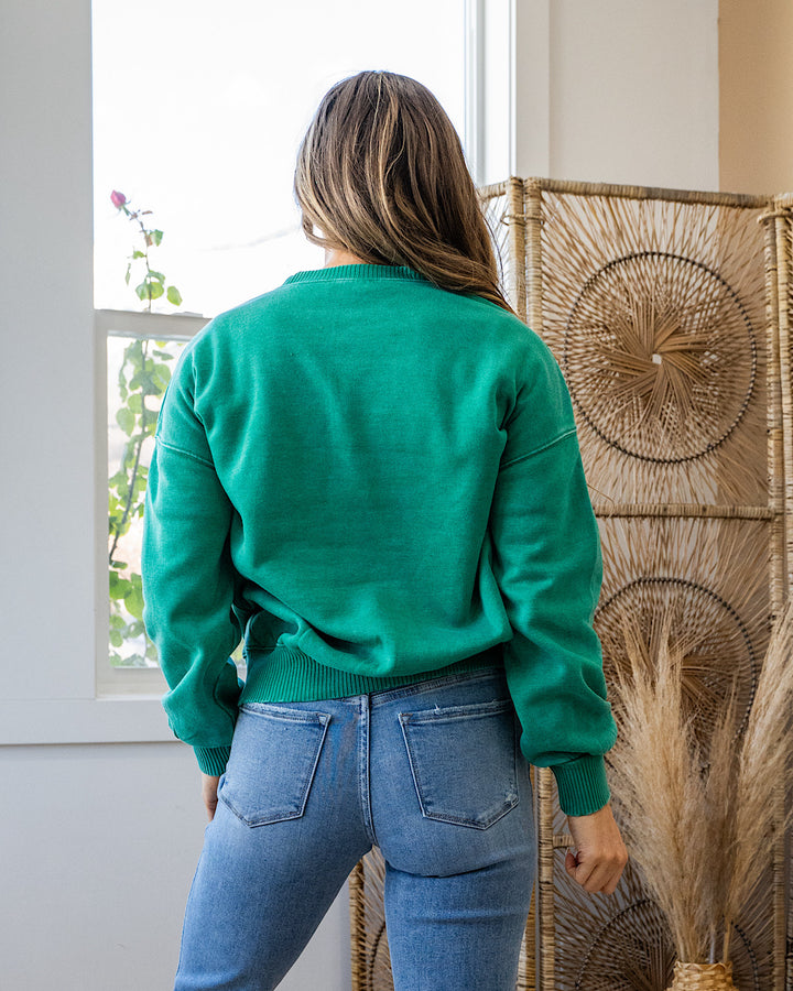 NEW! Boyfriend Crewneck Sweatshirt - Kelly Green