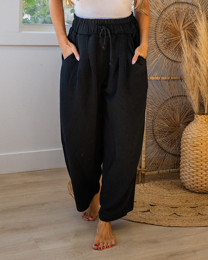 NEW! Mono B Wide Leg Lounge Pants - Black Mono B