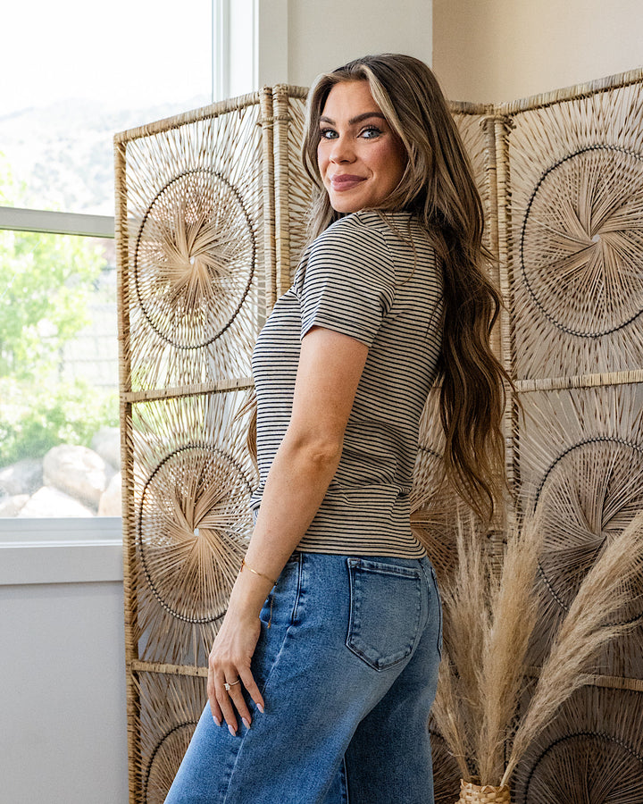 Beck Oatmeal and Black Striped Short Sleeve Top Wishlist