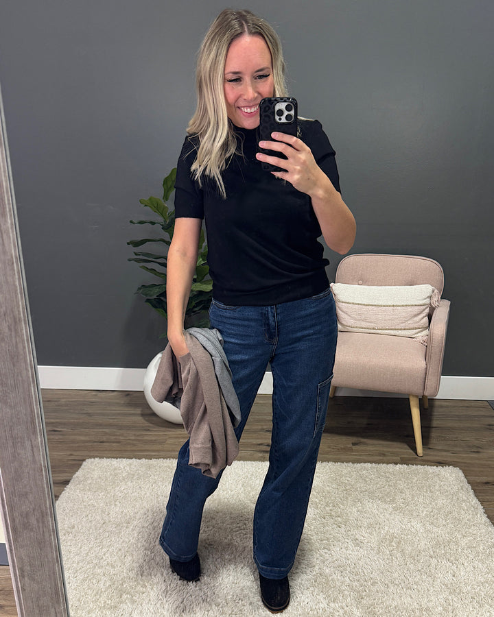 Kaya Mock Neck Knit Top - Mocha Be Cool