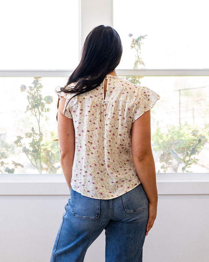 NEW! Elise Floral Ruffle and Lace Top