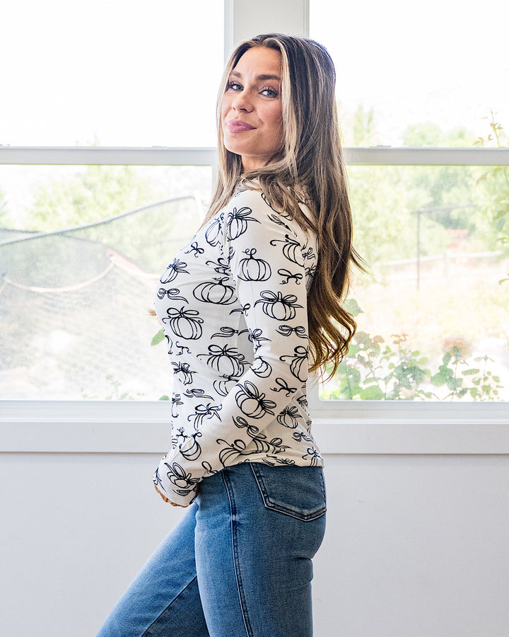 NEW! Blair Long Sleeve Top - Classic Pumpkins Michelle Mae