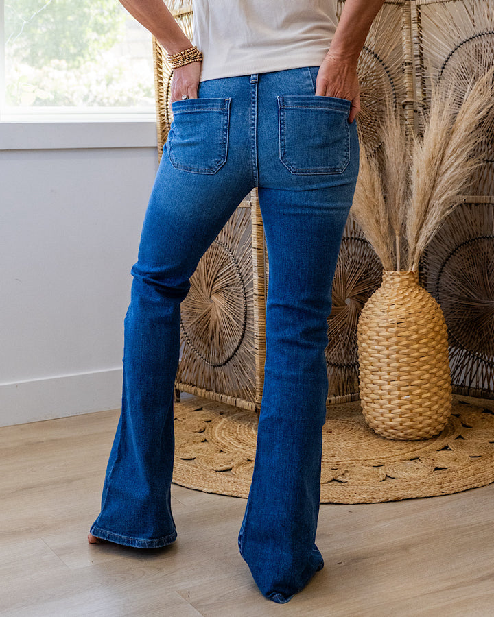 KanCan Jada Patch Pocket Flare Jeans KanCan