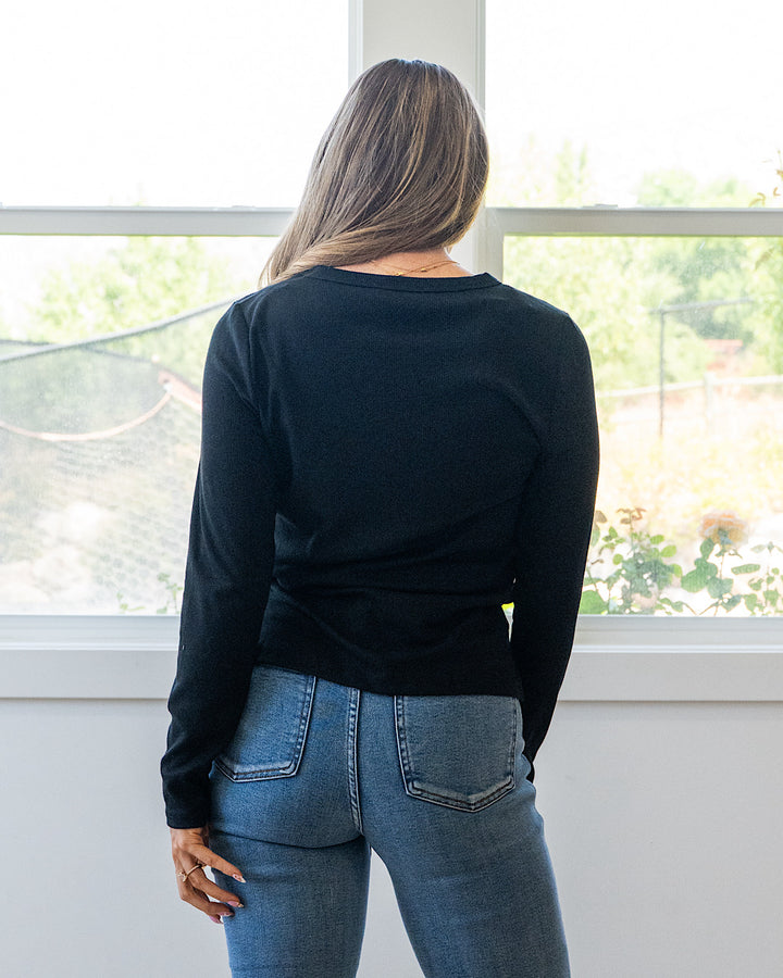 NEW! Sydney Micro Ribbed Top - Black