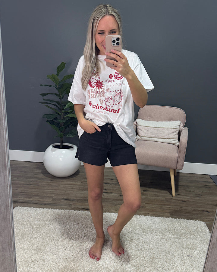 Vervet Alayna Side Slit Jean Shorts - Black FINAL SALE Vervet