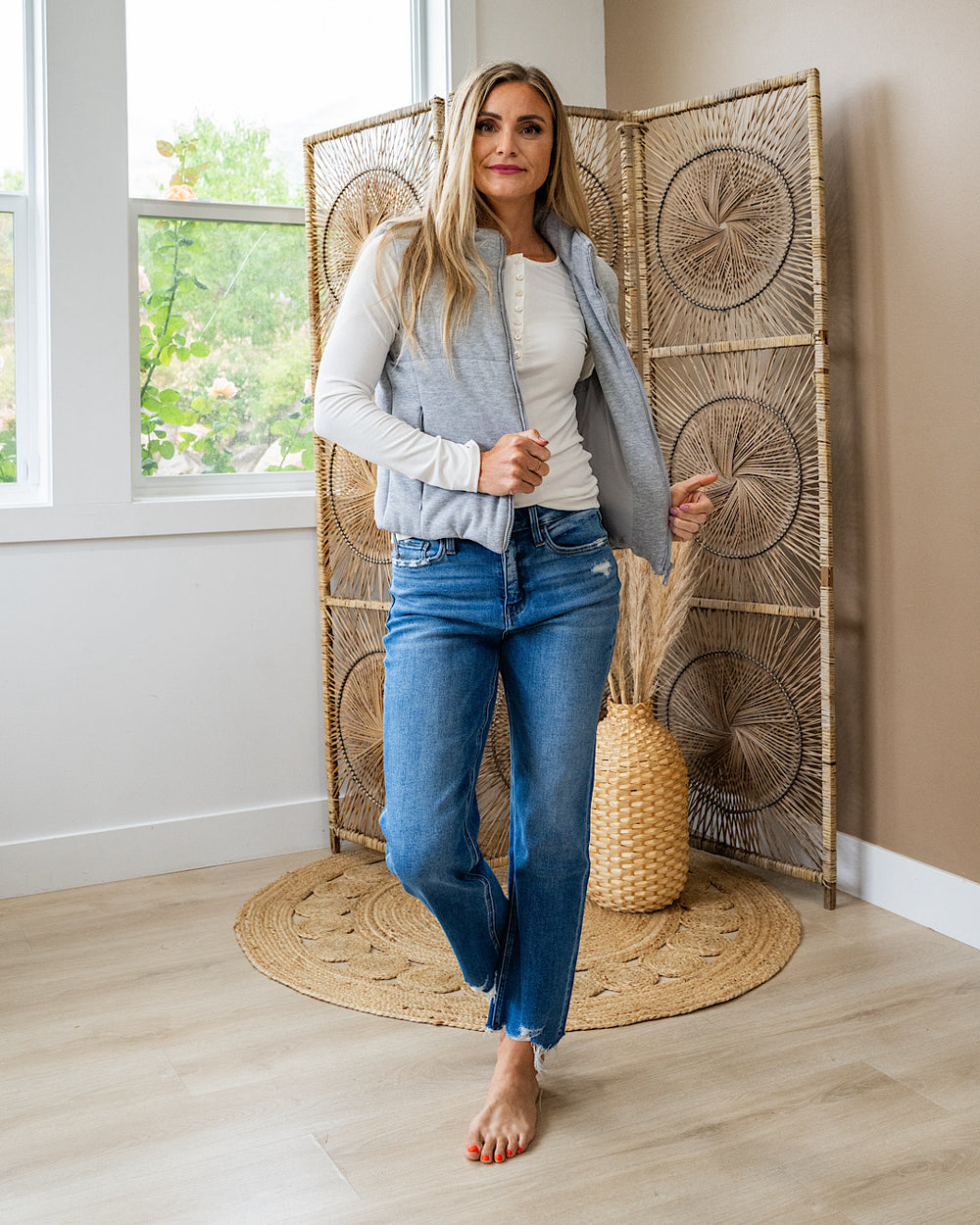 Selene Puffer Vest - Heather Gray Be Cool