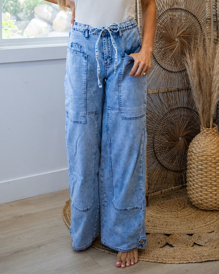 Blakely Say Yes Tie Waist Wide Leg Jeans Blakely