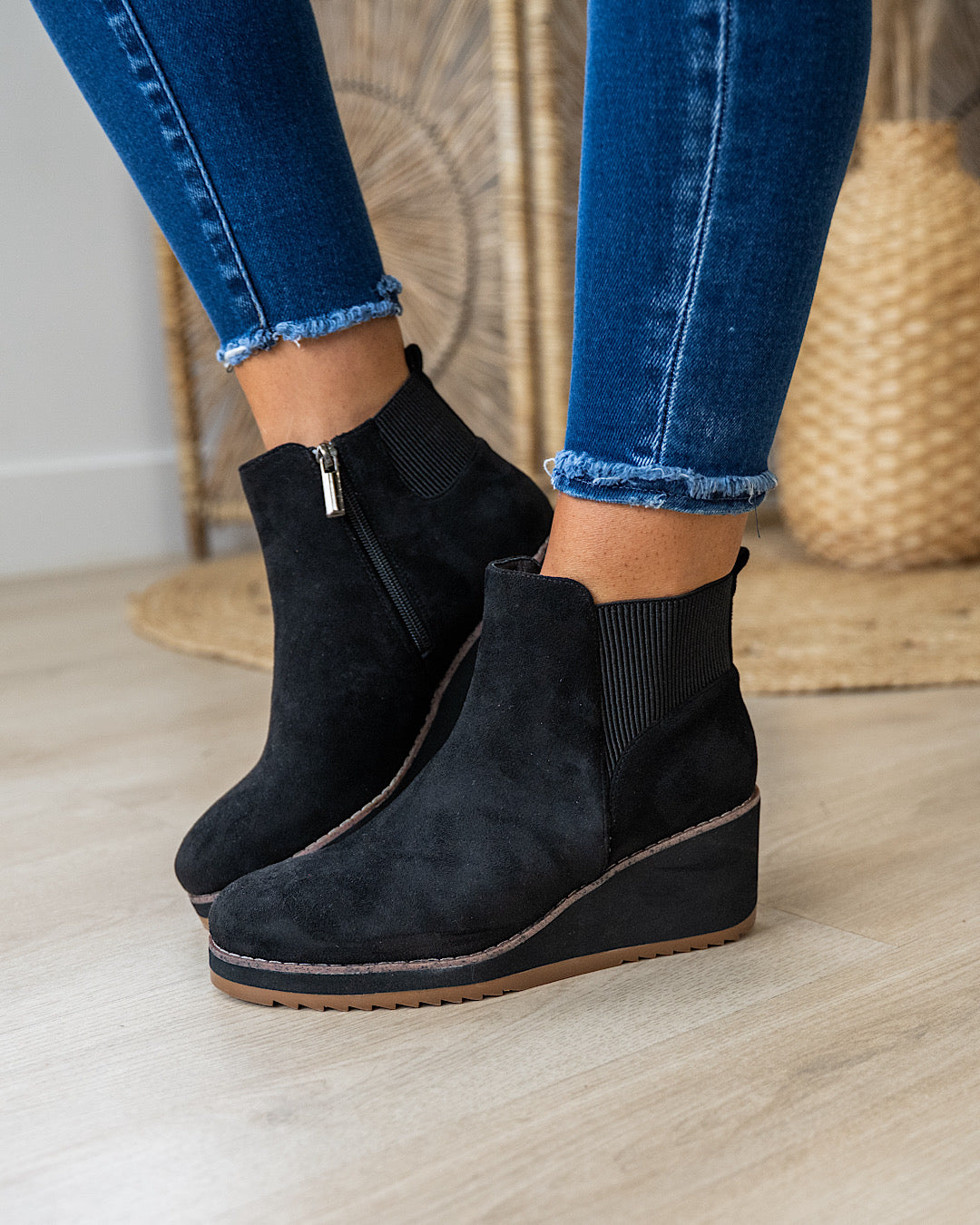 Corkys Apple Sauced Wedge Booties - Color Options Available! Corkys Footwear Black