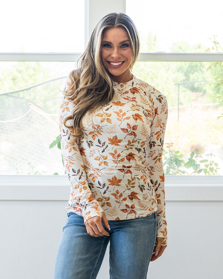 NEW! Blair Long Sleeve Top - Harvest Leaves