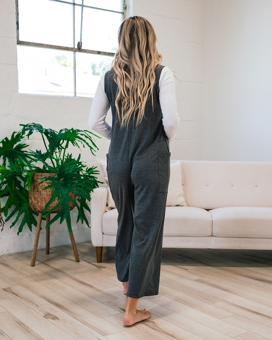 Charcoal Ribbed Jumpsuit FINAL SALE  Lovely Melody   
