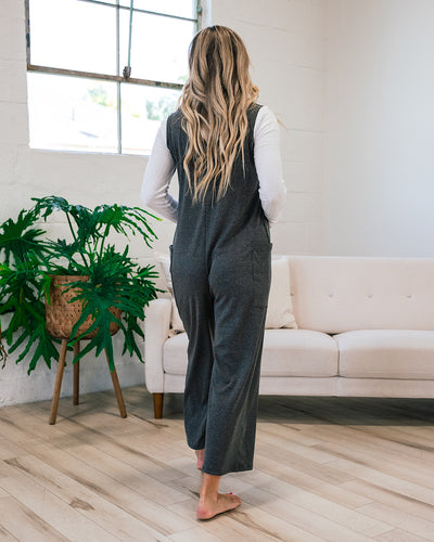 Charcoal Ribbed Jumpsuit FINAL SALE  Lovely Melody   