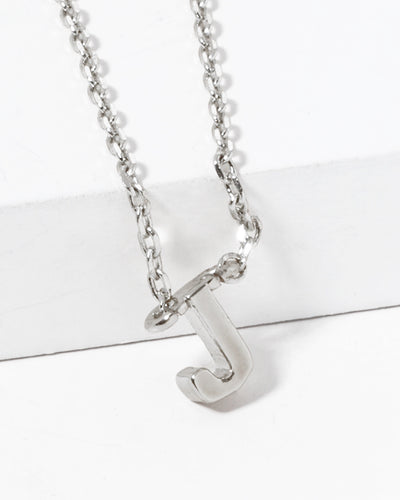 Dainty White Gold Initial Necklace - Pick Your Initial  Trendy Wholesale One Size J 