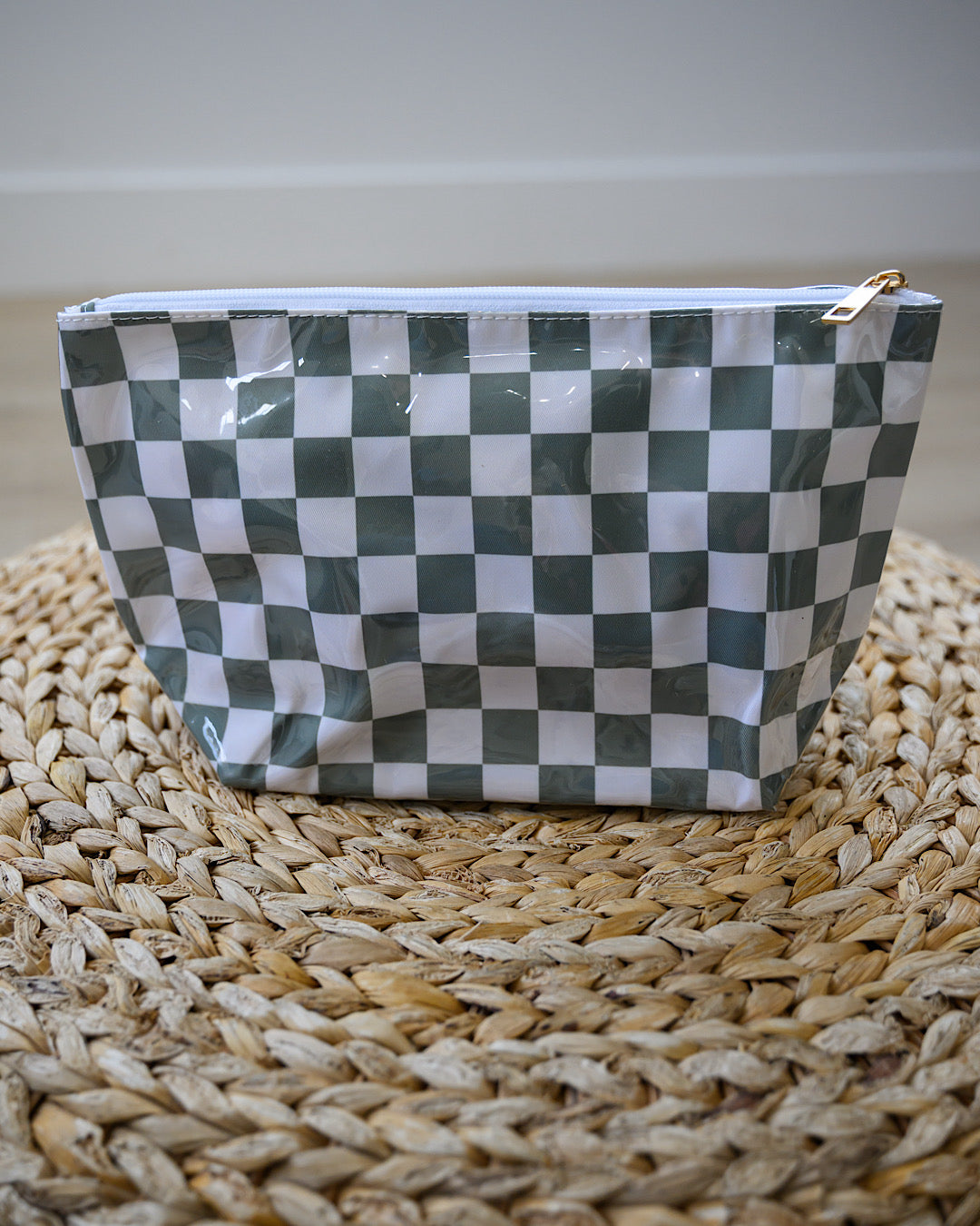 Patterned Cosmetic Bags - 4 Options Mugsby One Size Dark Green Checkered