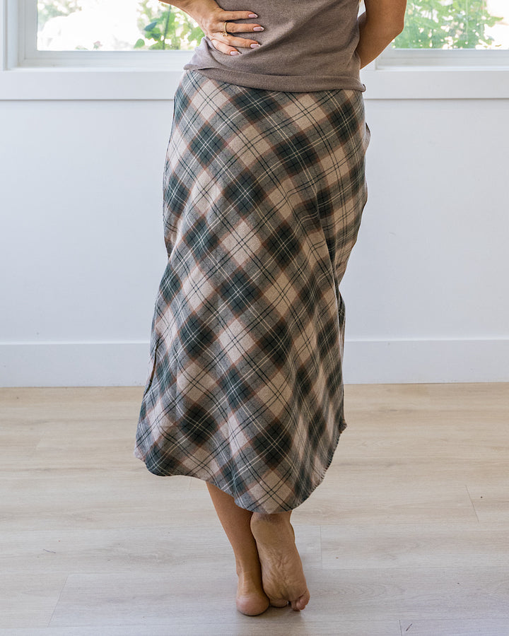 NEW! Jade Plaid A-Line Skirt - Hunter Green Be Cool