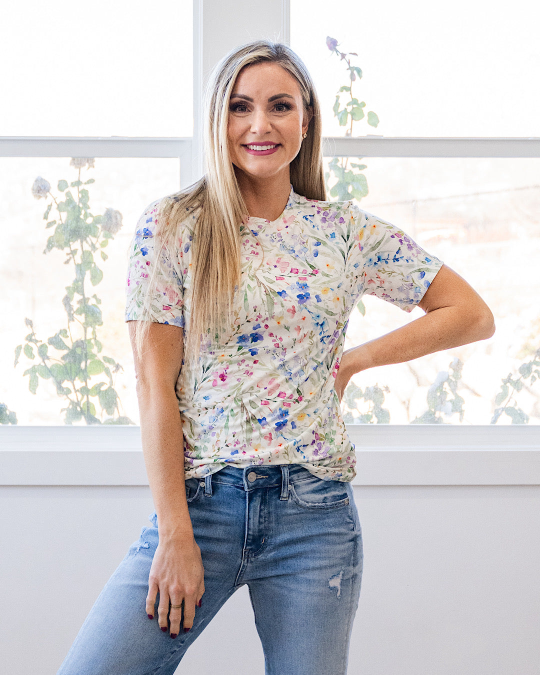 Blair Short Sleeve Top - Cottage Floral Michelle Mae