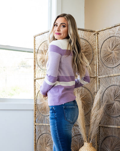 Courtney Striped Sweater - Lavender  Staccato   