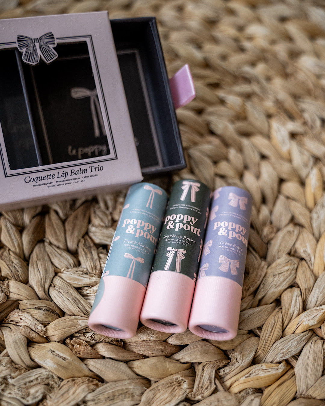 Poppy & Pout Coquette Lip Balm Trio Gift Set Poppy & Pout