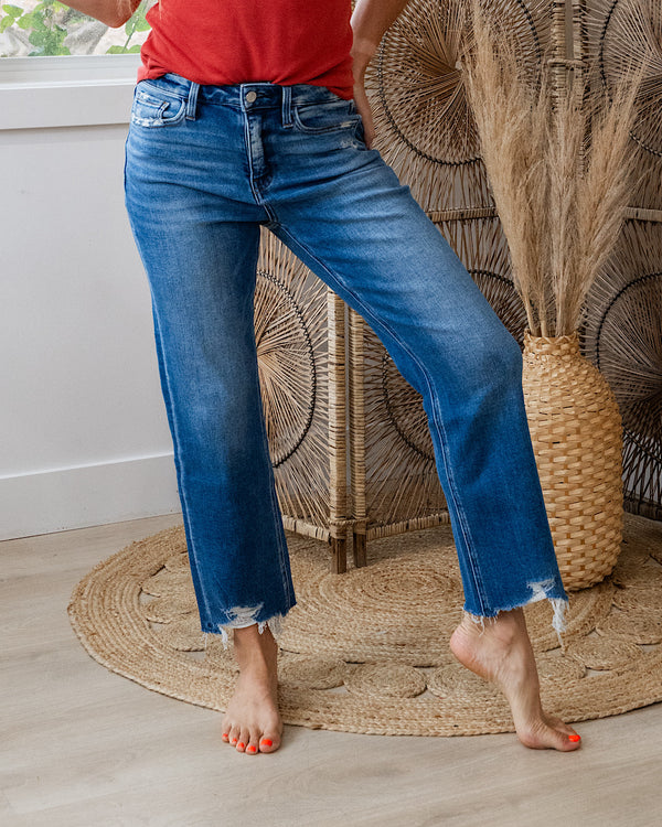 Lovervet Josie Distressed Hem Straight Jeans Lovervet