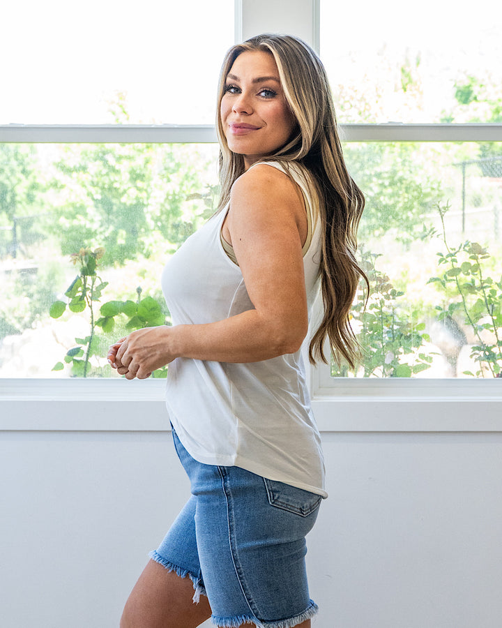 NEW! Luna Soft Knit Tank Top - Ivory Double Zero