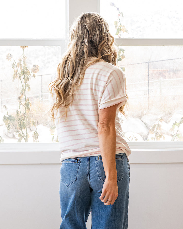 NEW! Madison Striped Top - Blush
