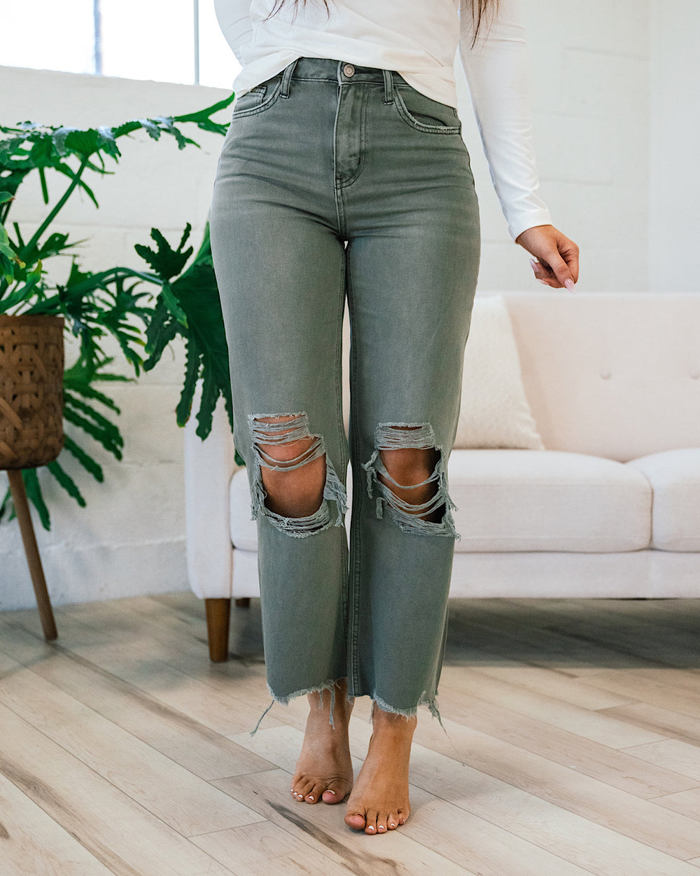 Vervet Beetle 90's Crop Flare Jeans  Vervet   