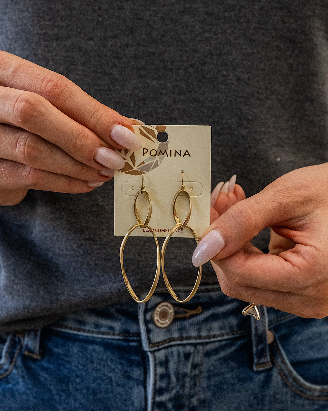NEW! Twisted Brass Dangle Earrings - Gold