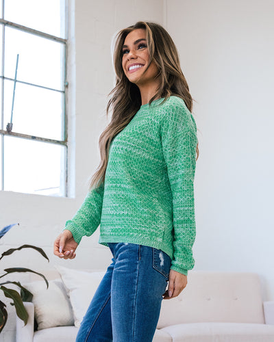 Abigail Textured Sweater - Heather Green  Staccato   