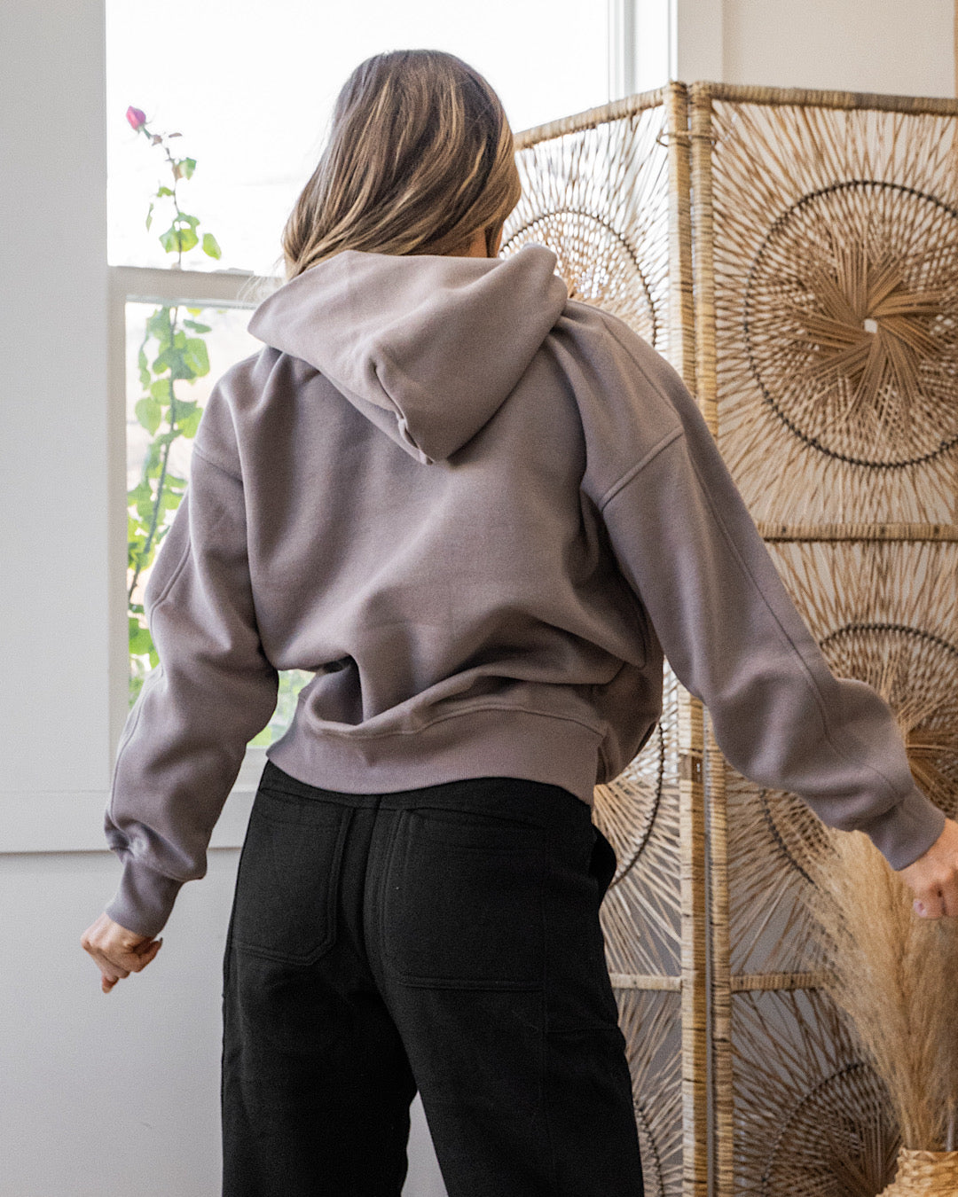 NEW! Rae Mode Fleece Oversized Hoodie - Dark Taupe Rae Mode