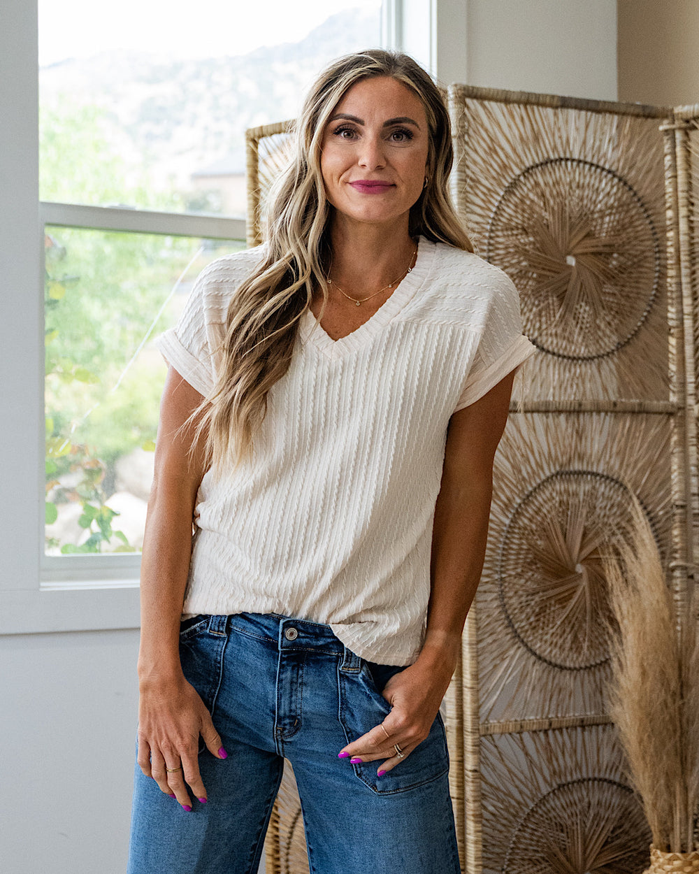 Gisell Cable Knit Top - Color Options Available! Sew In Love Natural