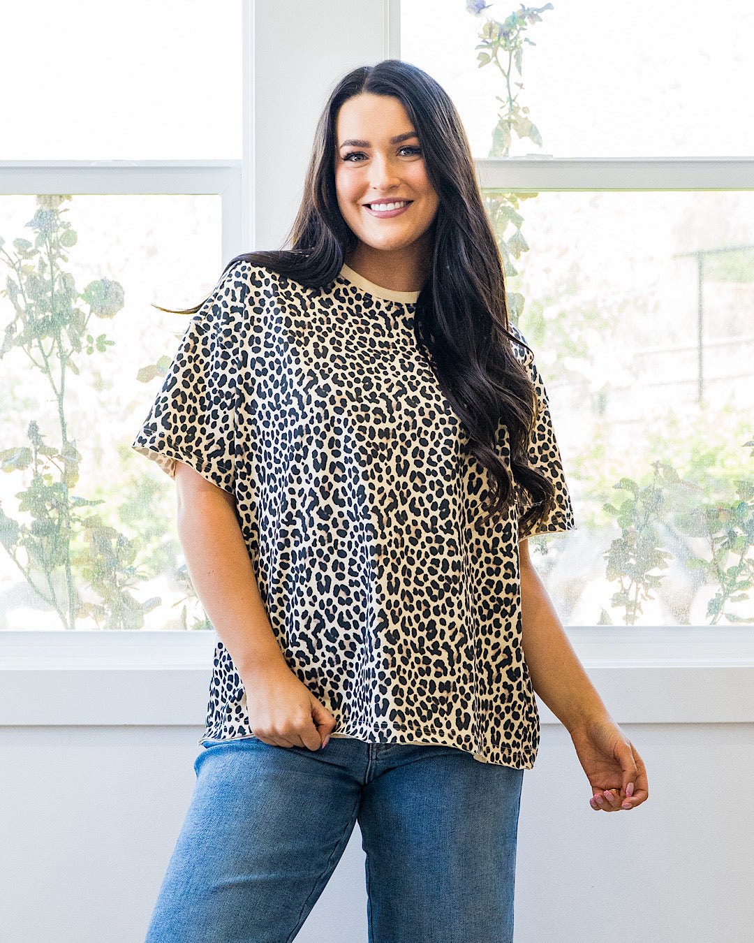 NEW! Ampersand Ave Layover Leopard Boyfriend Tee Ampersand Ave