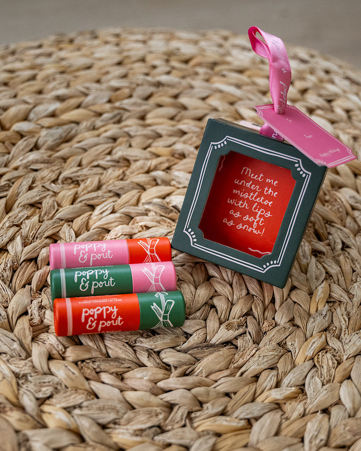 Poppy & Pout Holiday Lip Balm Trio Gift Set Poppy & Pout