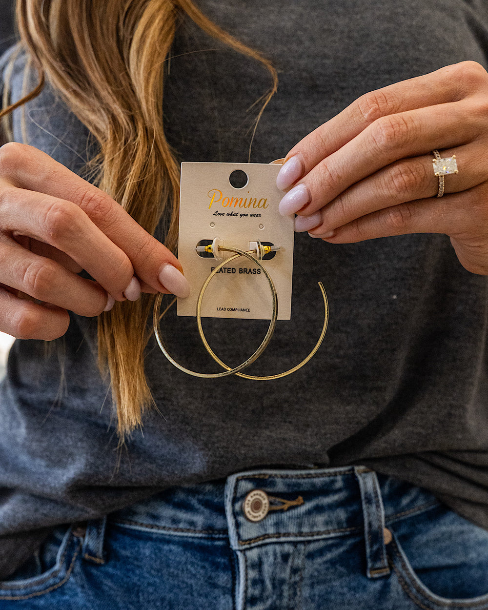 Brass Open Hoop Earrings - Color Options Available! Trendy Wholesale Gold
