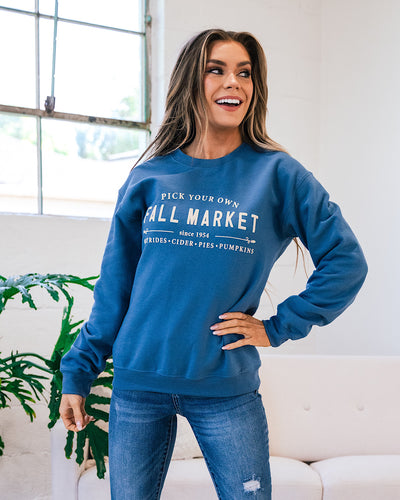 NEW! Fall Market Slate Blue Sweatshirt  Alabama Threads   