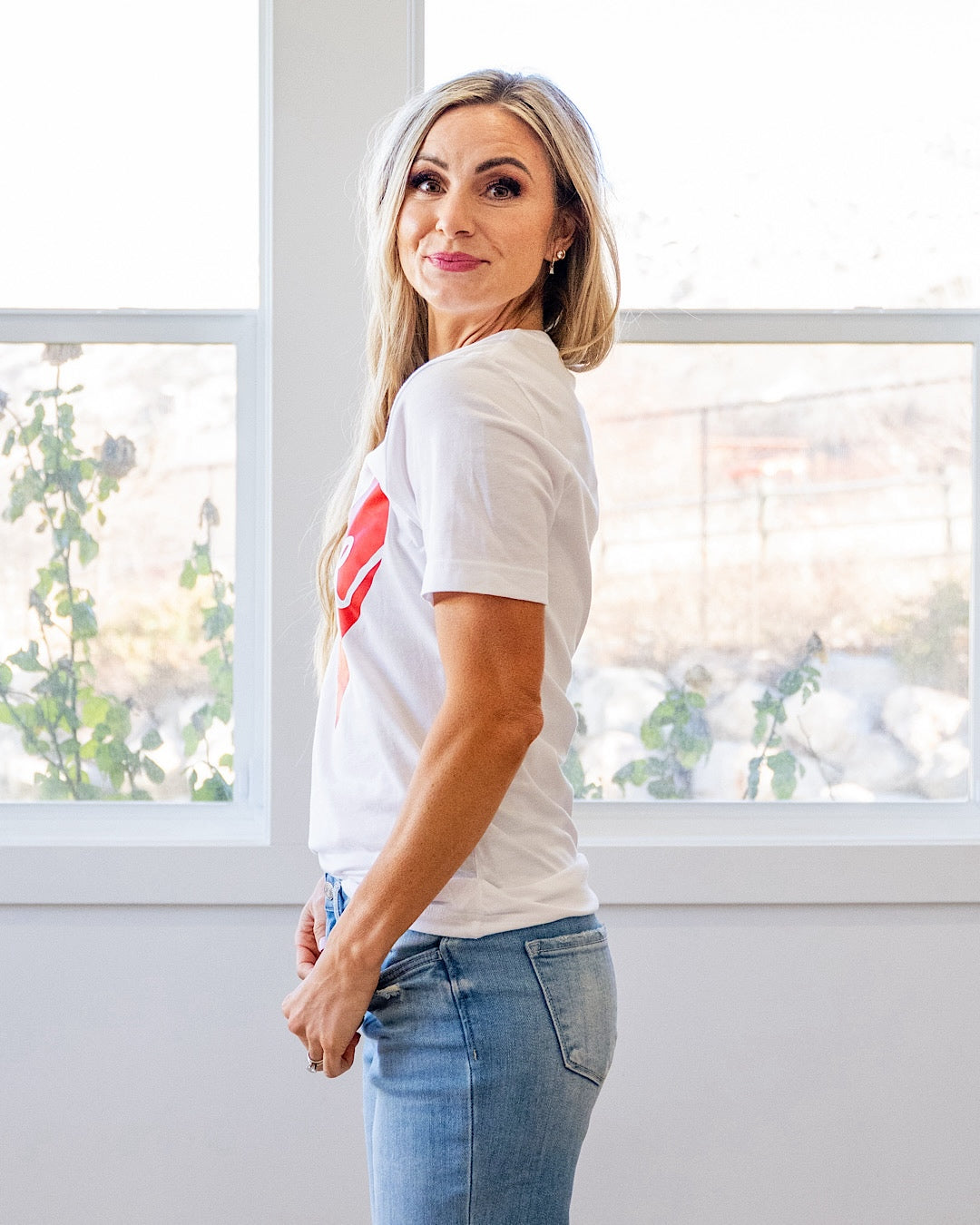 NEW! Love Red Heart White Tee Kissed Apparel