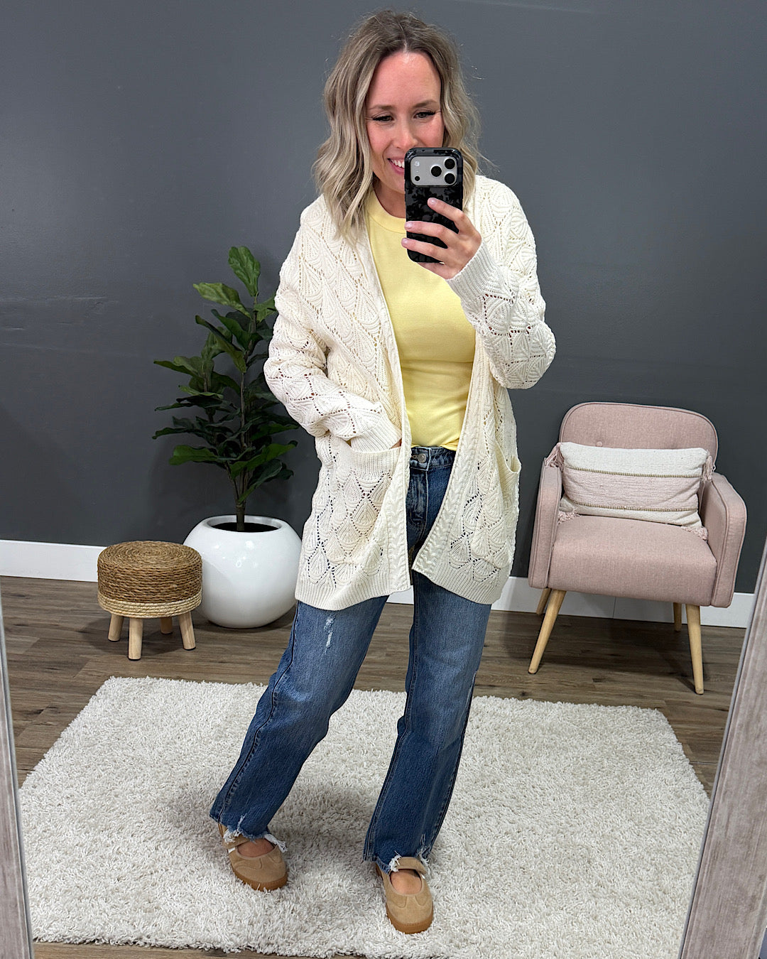 NEW! Promise Me Open Knit Cardigan - Ivory