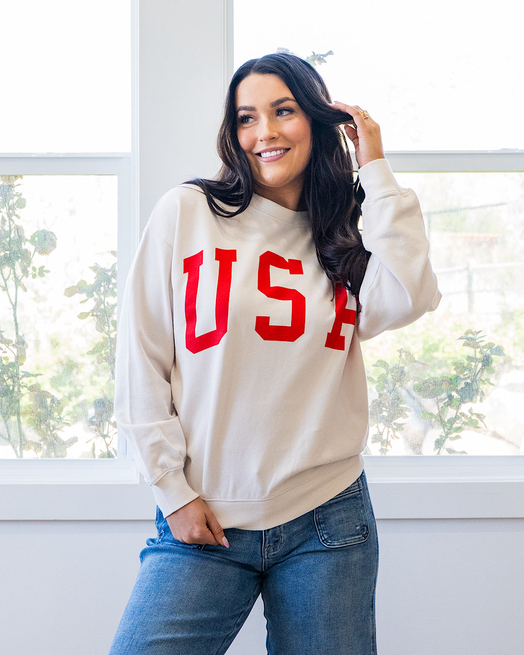USA Ivory Sweatshirt Tres Bien