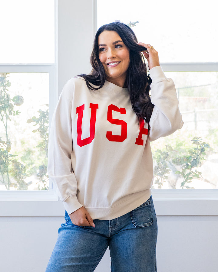 USA Ivory Sweatshirt Tres Bien