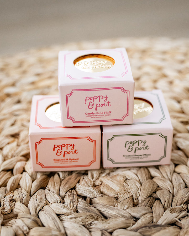 Poppy & Pout Holiday Moisturizing Lip Mask - 3 Flavors Poppy & Pout