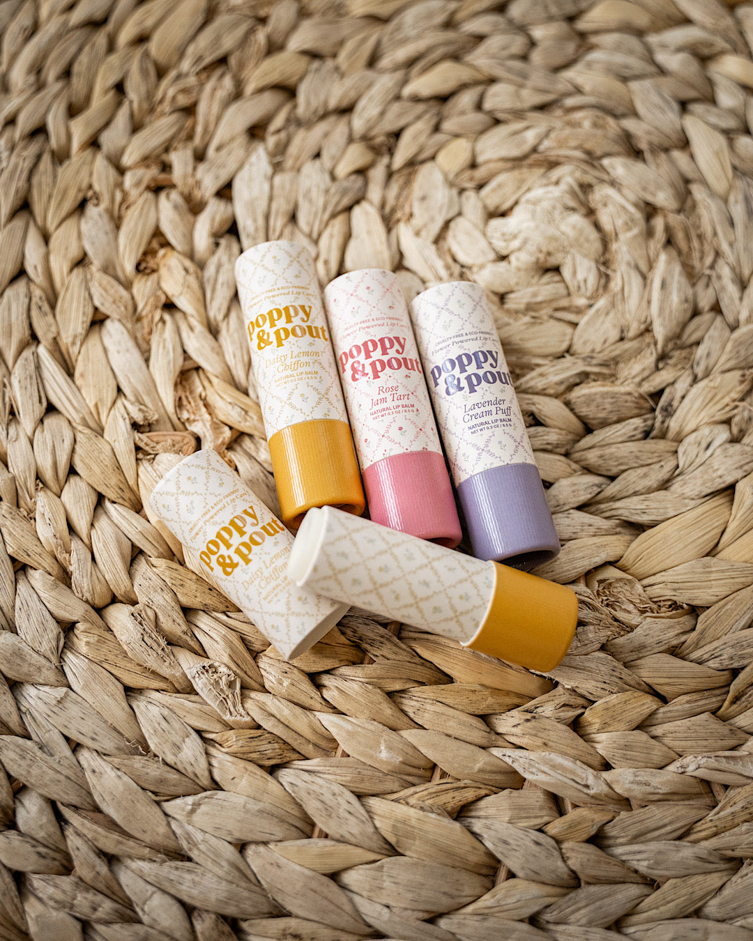 NEW! Poppy & Pout Lip Balm Cottage Collection - 3 Flavors Poppy & Pout