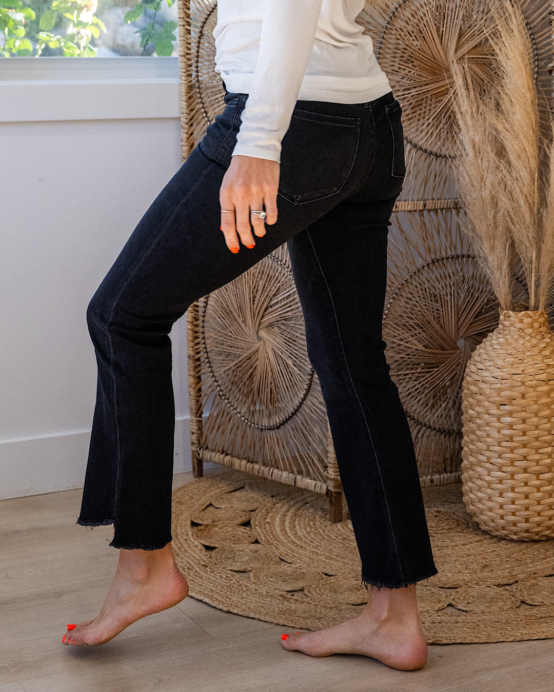Vervet You Got It Crop Flare Jeans - Black Vervet